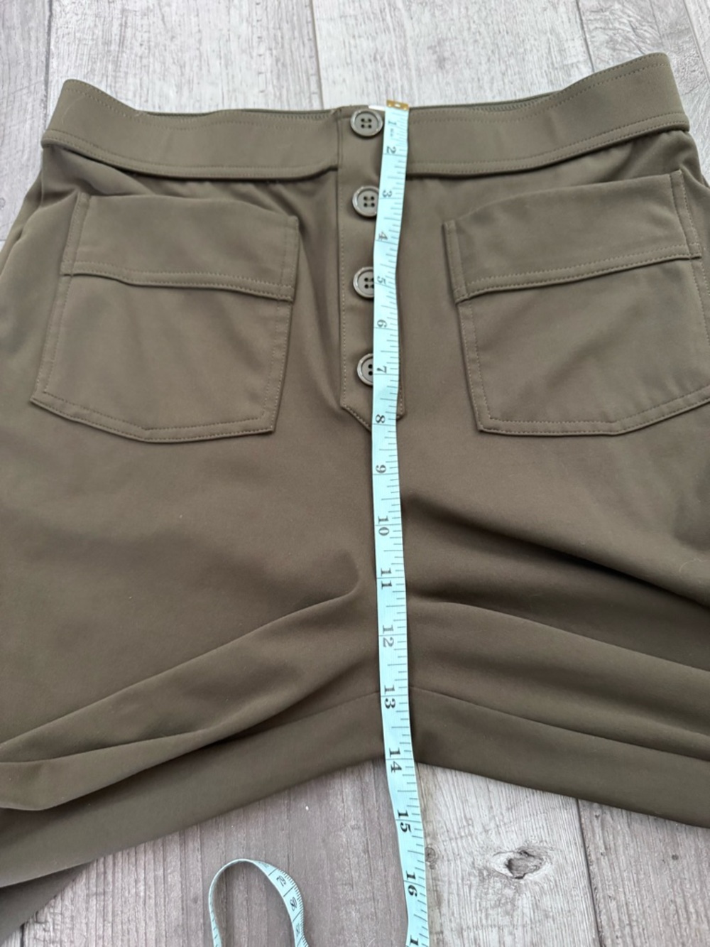 Halara DayStretch High Waisted Straight Leg Casual Pants Pockets Green Med Tall - Picture 3 of 7